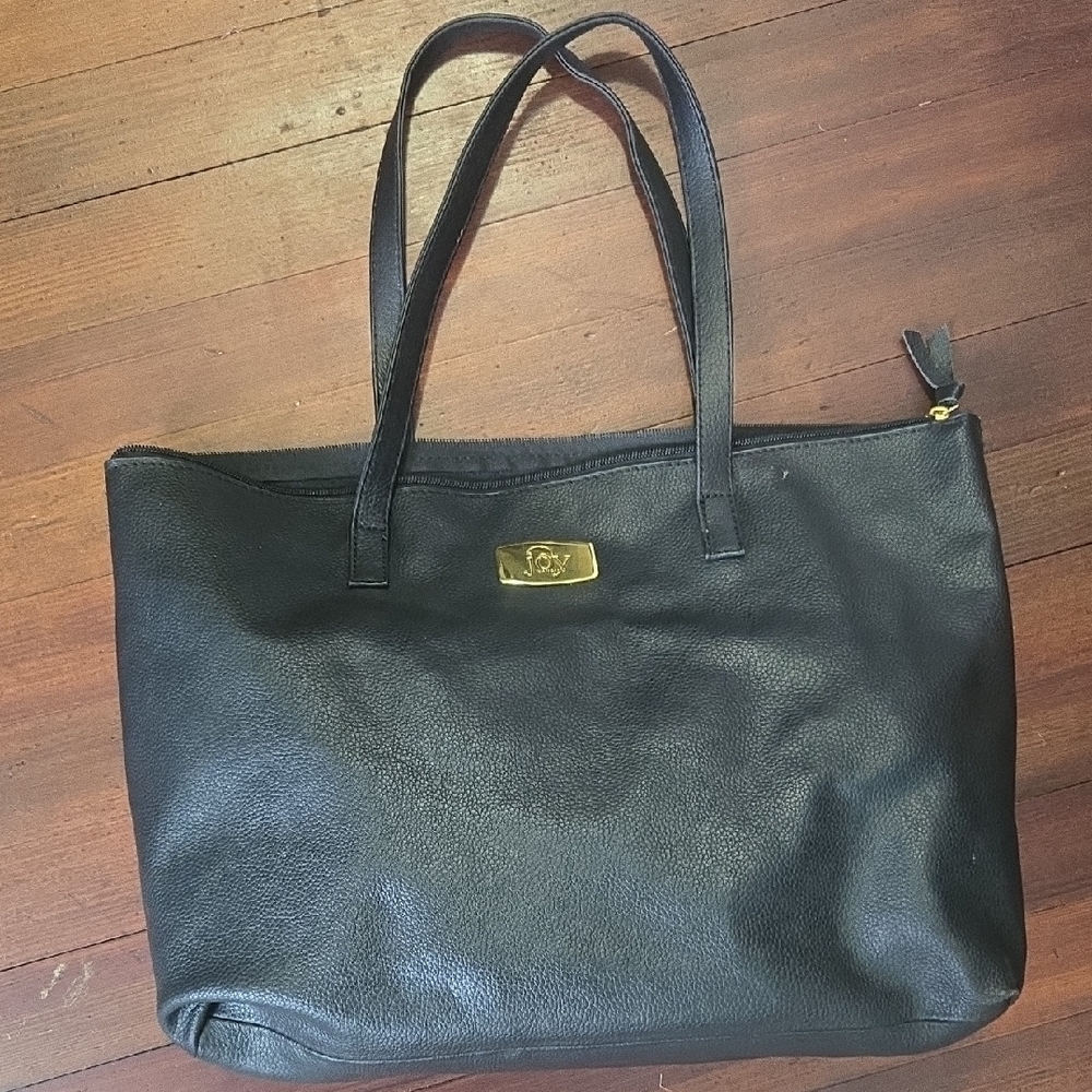 NEW Joy Mangano Black and Gold Tote Bag with Elegant Design